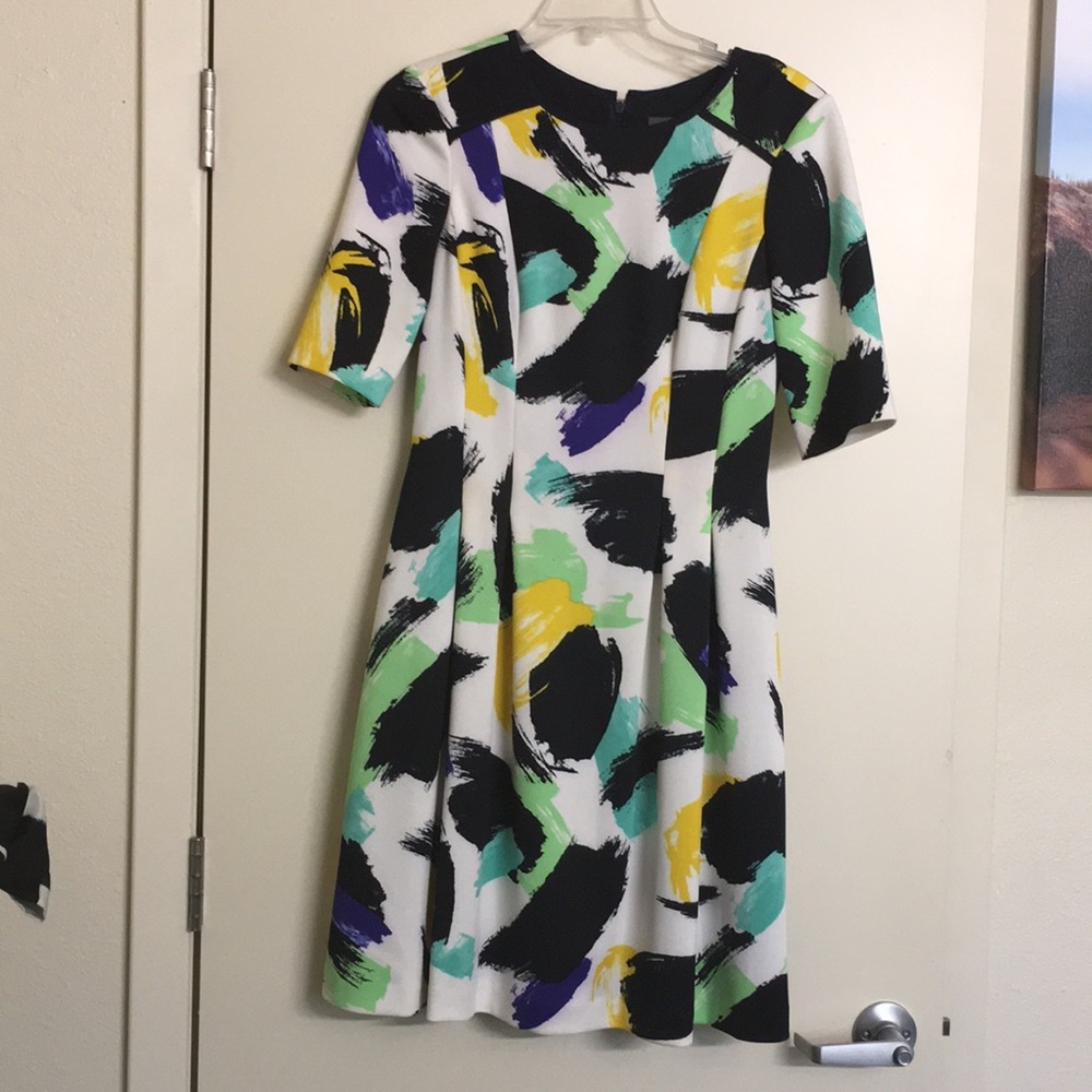 Vince Camuto Fit & Flare Dress 6 Lined Multicolor